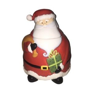Vintage Rare Round Jolly Santa Cookie Jar From Baum 9 1/2” Tall